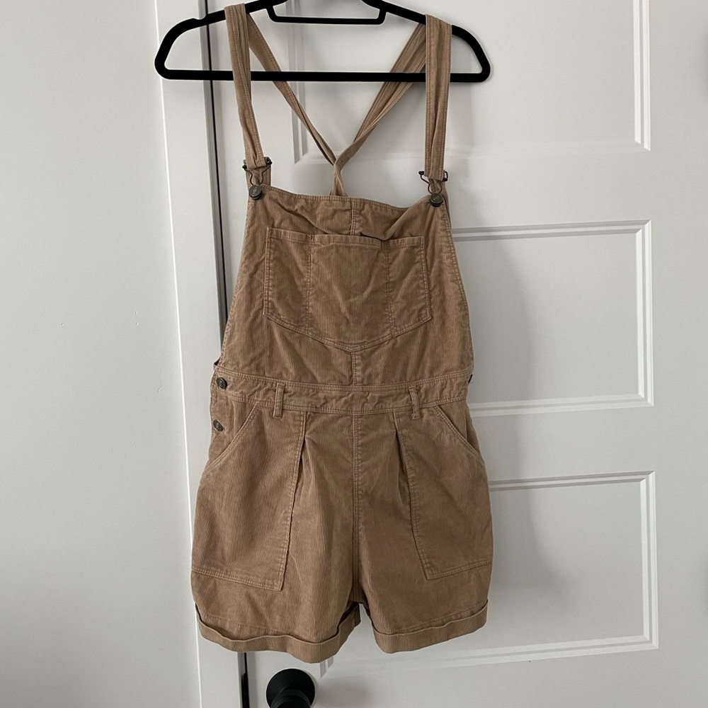 Zara corduroy overall shorts